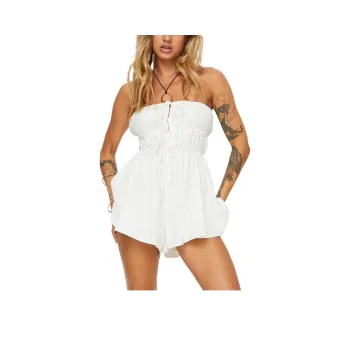 PRINCESS POLLY KASSIDI STRAPLESS ROMPER Bodysuits Women's CREAM/Cream