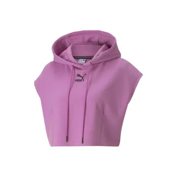 PUMA Dare To Hooded Cropped Vest Sweatshirt Women's Pink