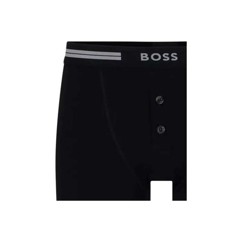 HUGO BOSS Knitted-Cotton Trunks With Logo Waistband Underpants Men's 1 Pack Black-3