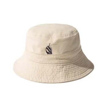 Nautica White Sail Cotton Bucket Hats Unisex Beige