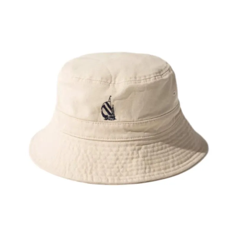 Nautica White Sail Cotton Bucket Hats Unisex Beige-0