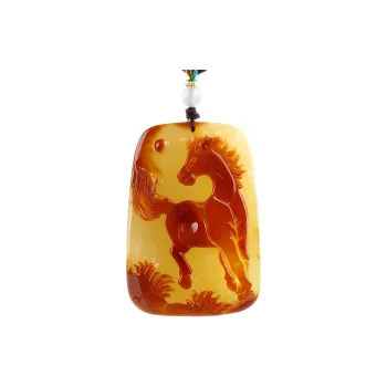 Oushuo Jewelry Amber Beeswax Necklaces Unisex