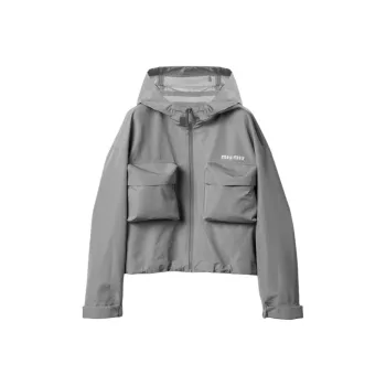 MIU MIU FW24 Jackets Coats Women's Gray White Steel