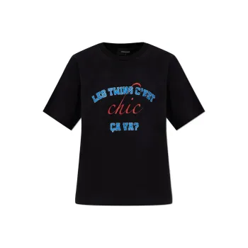 DSQUARED 2 Slogan Printed Crewneck T Shirt