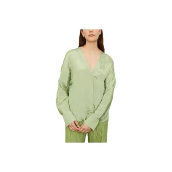 VINCE Crinckle effect V neck Blouse