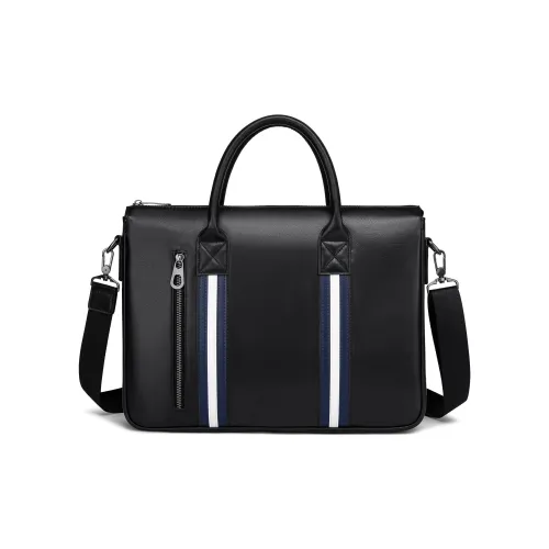 FAIRWHALE Cow Leather Briefcase, Handbag Men's Black