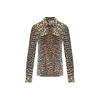 GANNI Leopard Printed Long Sleeved Shirt