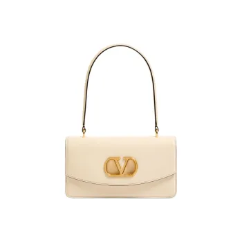 Valentino GARAVANI Bright Calfskin Shoulder Bag Women's Cream White
