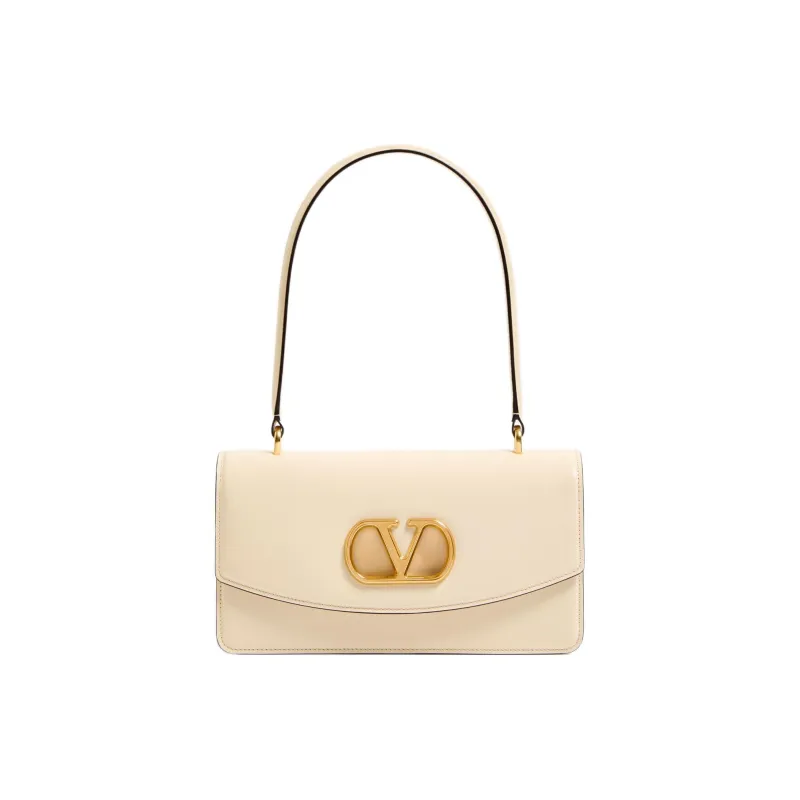 Valentino GARAVANI Bright Calfskin Shoulder Bag Women's Cream White-0
