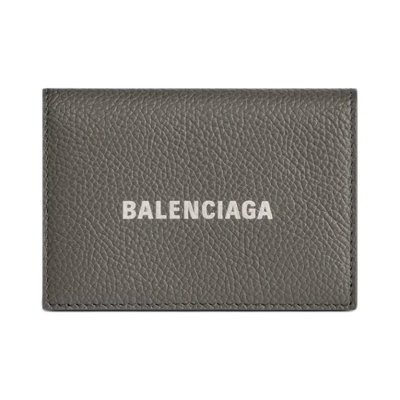 Balenciaga Cash Cow Leather Wallet Mini Men's Dark Green & White-0