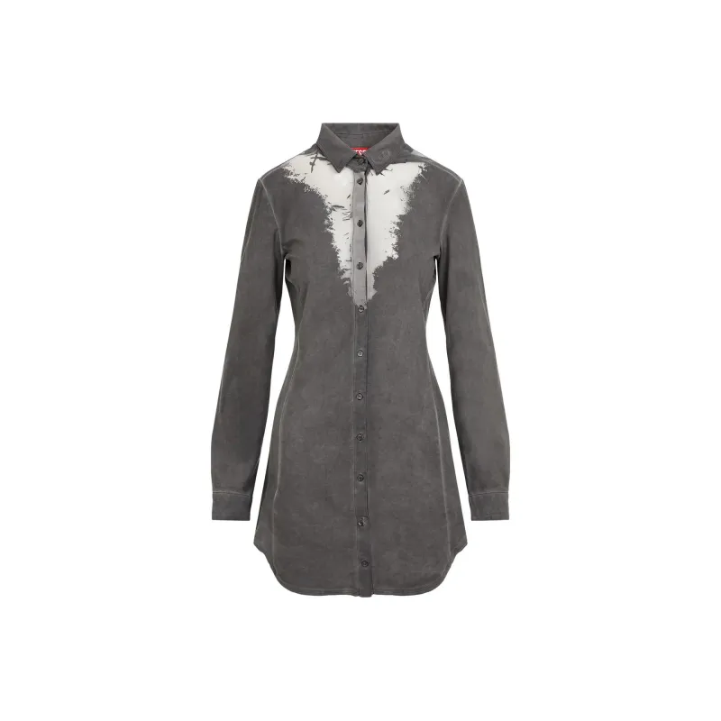 DIESEL Logo Embroidered Long Shirt-0