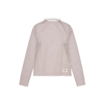 COVERNAT Fashionable Mesh Turtleneck Long Sleeved T Shirt Innerwear Women's