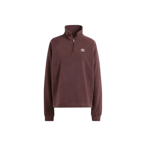 Adidas Originals NEUTRAL COURT KADIN Neutral Court 1/4 Zip Track Top Sweatshirt Women's Contour Brown