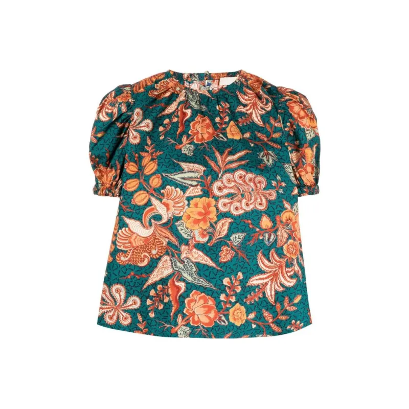 Ulla Johnson Frances Floral print Cotton Blouse-0