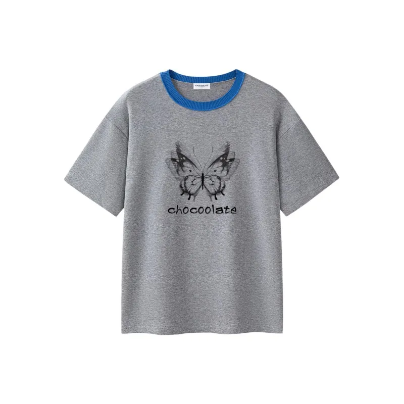  CHOCOOLATE Drop Shoulder Sleeve T Shirt Women's Gray-0