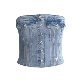 GUESS Strapless Top Women's Blue
