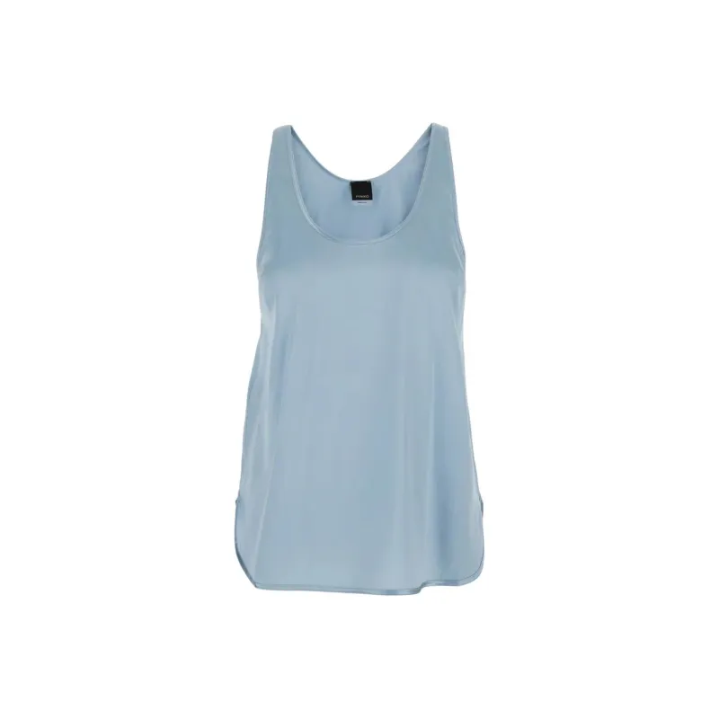 PINKO Crewneck Satin Tank Top-0