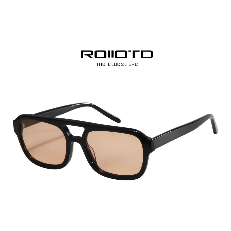 ROLLOTD Plate Frame Rectangular Sunglasses Unisex-3