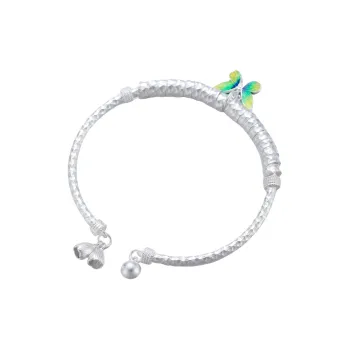 HAOYINFANG 999 Fine Silver Bangles Women's