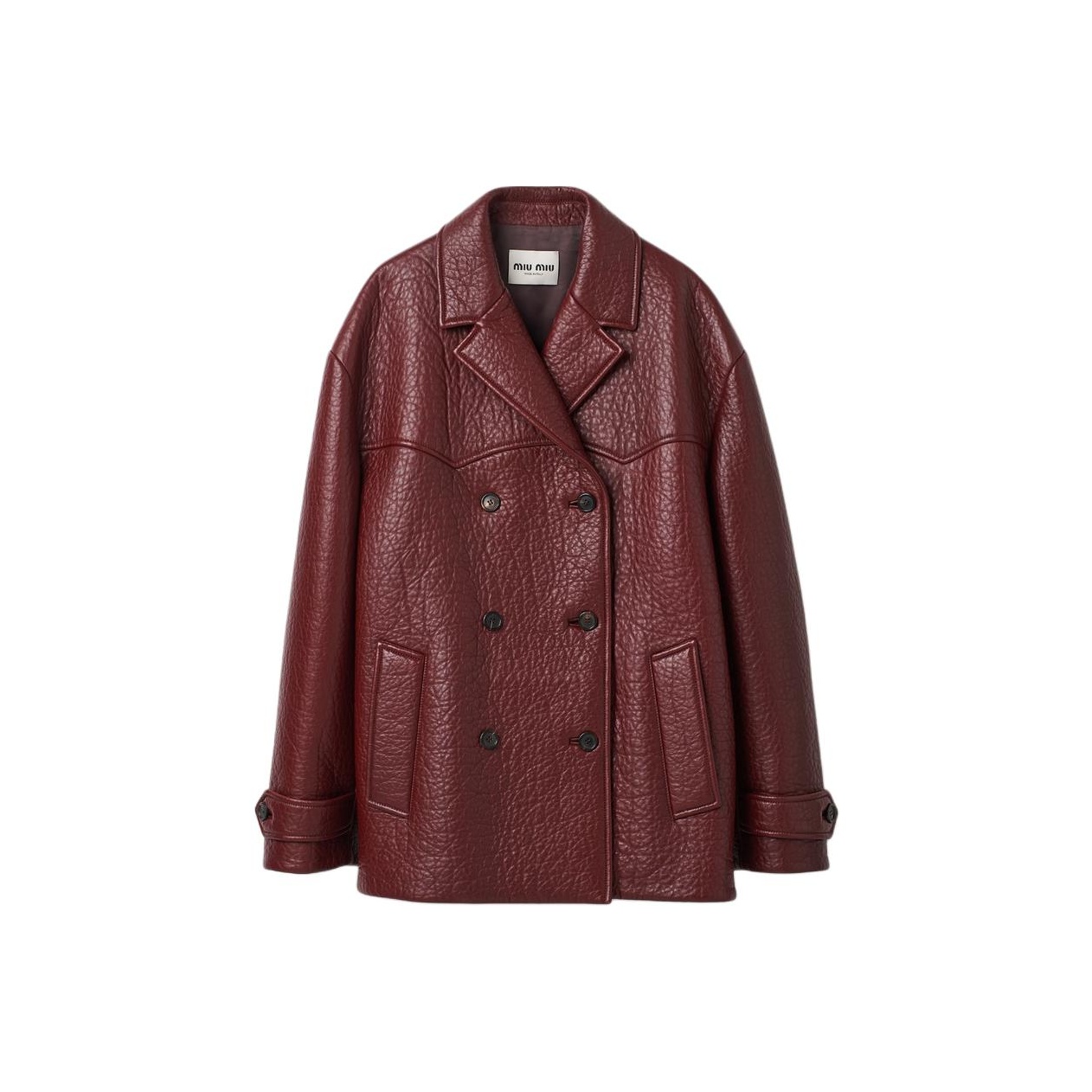 Leather jacket Miu Miu Red size 40 IT in Leather - 50303327