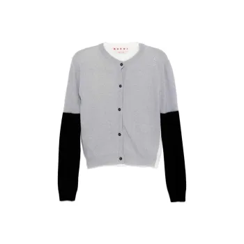 MARNI Colourblock Knitted Button Up Cardigan