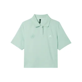 Adidas Lounge LOUNGE SHORT SLEEVE POLO SHIRT Polo Shirt Women's Linen Green
