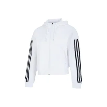 adidas Women'ss Three Stripe Hooded Jacket White
