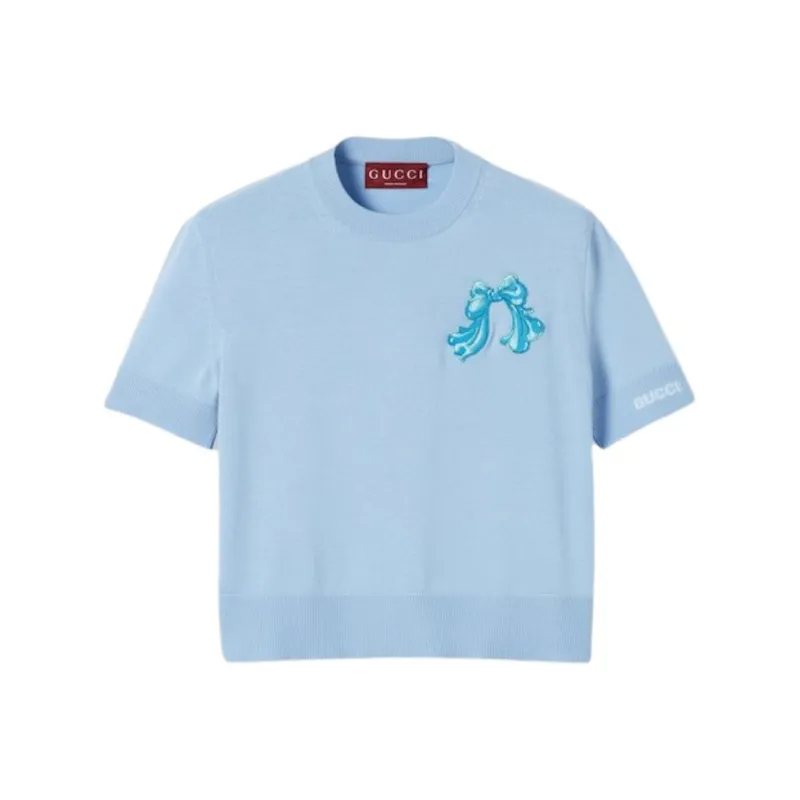 GUCCI FW25 Regular T Shirt Women's Sky Blue-0