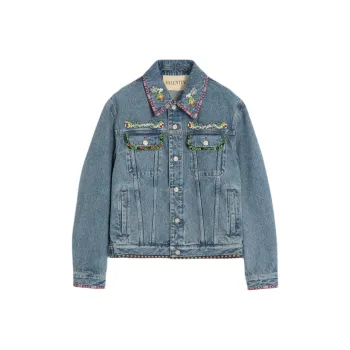 Valentino Printed trim Denim Jacket