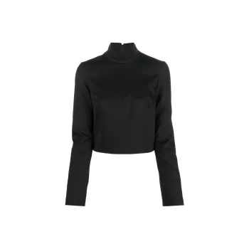 MM6 Maison Margiela Cropped High Neck Blouse