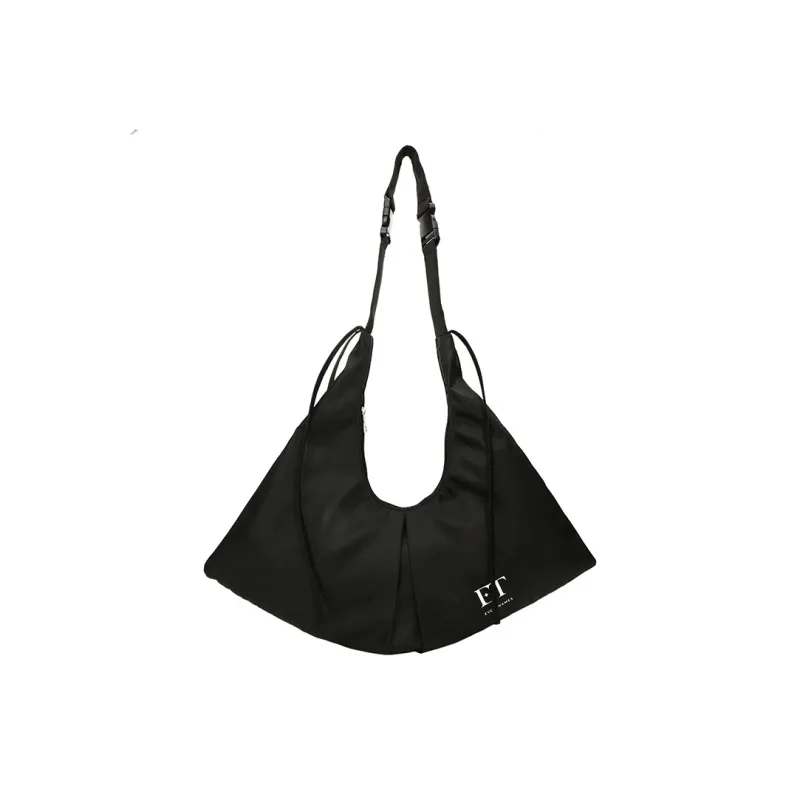 Everthames Nylon Fabric Shoulder Bag Unisex Black-0