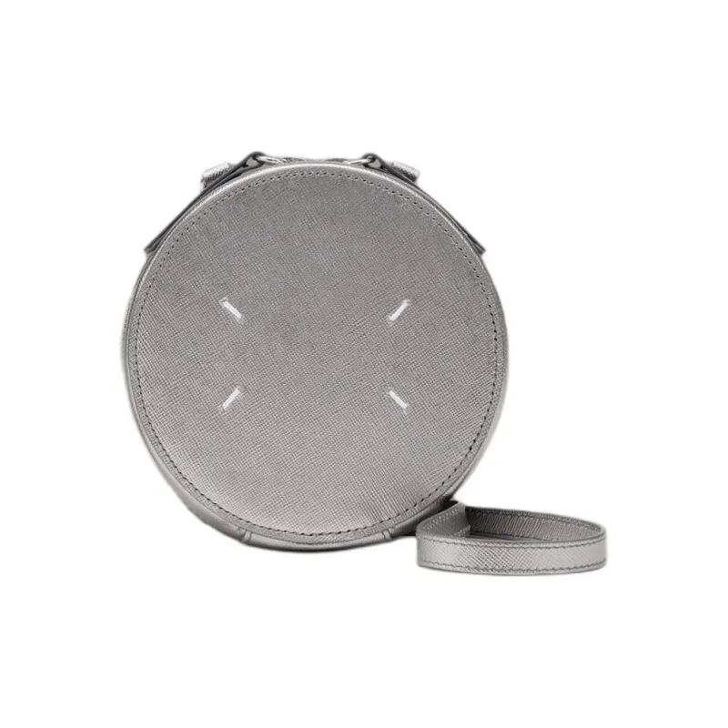 Maison Margiela Buffalo Leather Round Bag, Shoulder Bag Extra Mini Women's Metal Gray-0