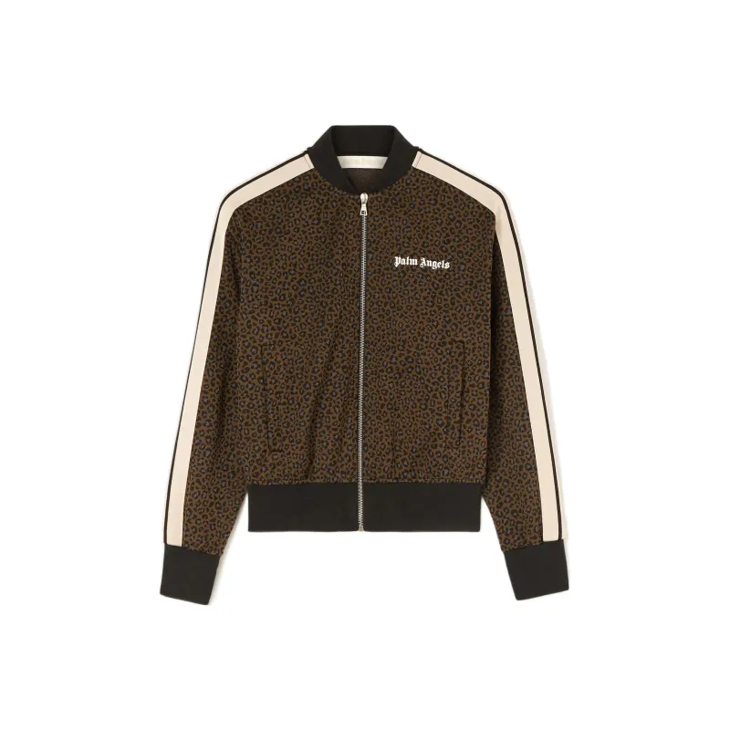 PALM ANGELS Leopard Track Jacket Military/Black/White-0