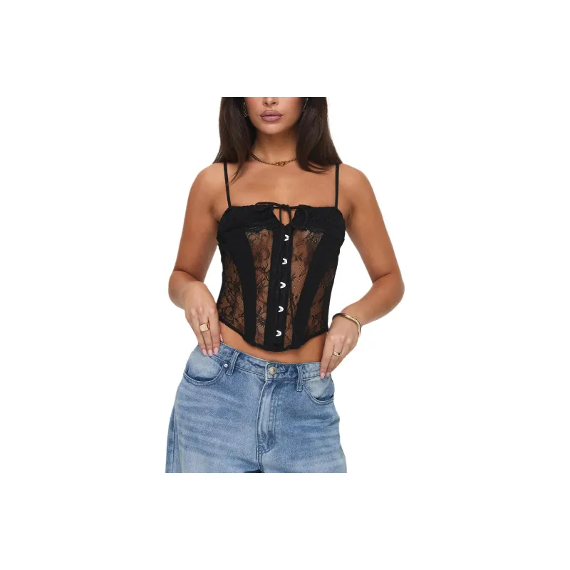 PRINCESS POLLY SAMBO CORSET TOP Camisole Women's BLACK/Black-0