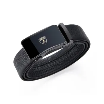 Automobili Lamborghini Cow Leather Belts Men's Width 3.5CM