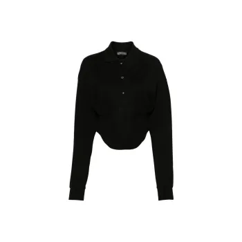 Mugler Long Sleeved Corseted Polo