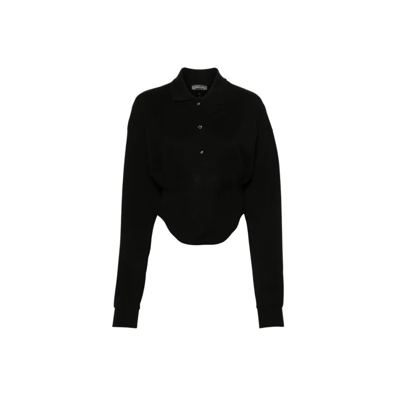 Mugler Long Sleeved Corseted Polo-0