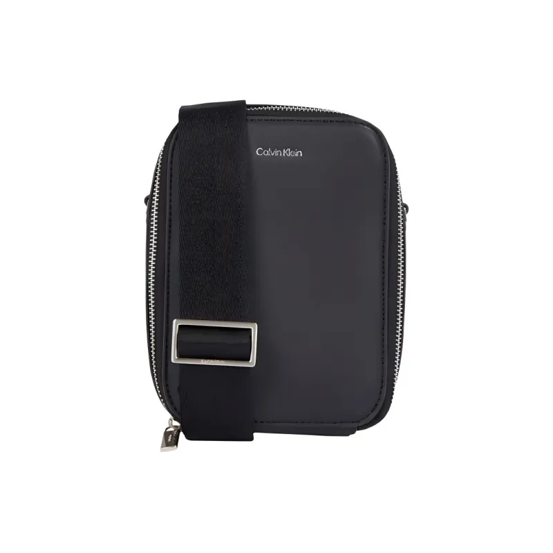 CALVIN KLEIN Recycled Polyester Shoulder Bag Men's Black-0