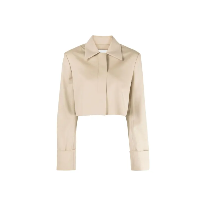 LOW CLASSIC Cropped Wool Shirt Jacket-0