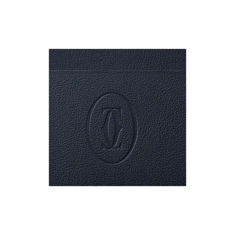 CARTIER Must De Cartier Cow Leather Card Holder Women's Midnight Blue-3
