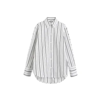 TOTEME Striped Collared Long Sleeve Shirt