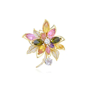 VIOLET Synthetic Cubic Zirconia Brooches Women's