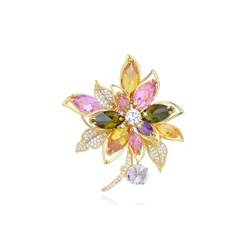 VIOLET Synthetic Cubic Zirconia Brooches Women's