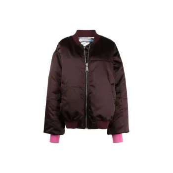 KHRISJOY Zip-Up Padded Bomber Jacket