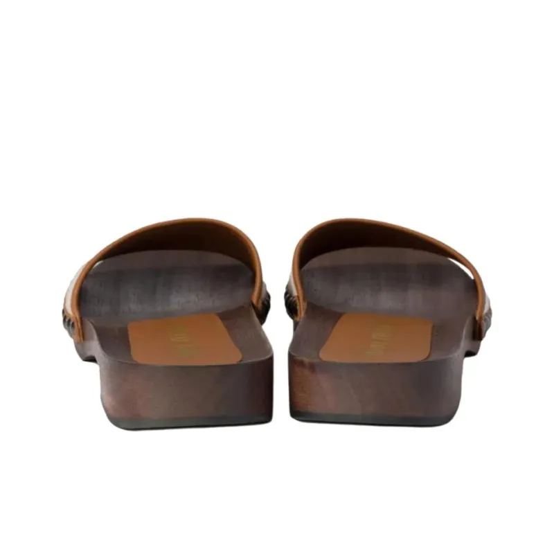 MIU MIU Slide Slippers Women's Brown-2