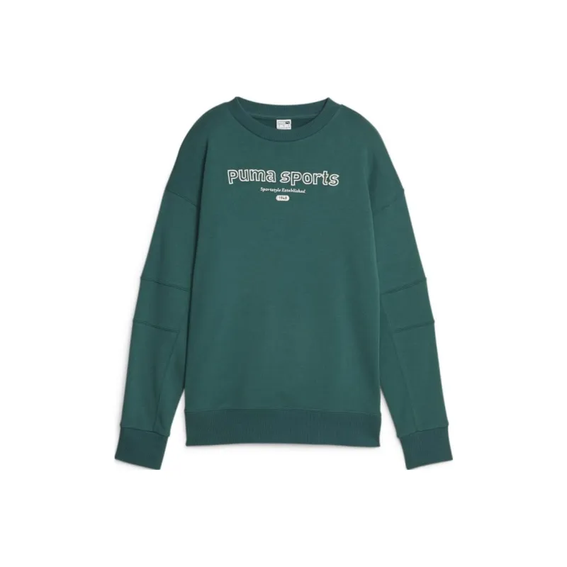 PUMA TEAM TEAM Crew TR Sweatshirt Women's Green-0
