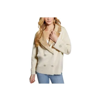 GUESS Faux Fur Jacket Jackets Coats Women's Beige