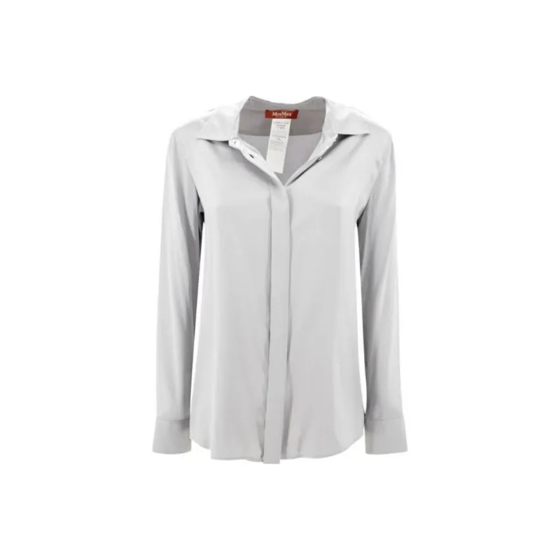 MaxMara Studio Baden Curved Hem Long Sleeved Top-0