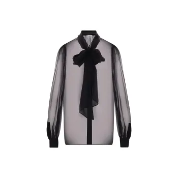 SAINT LAURENT Pussy Bow Long Sleeved Shirt