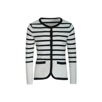 Little Pull Knitwear Women's Black White Stripes